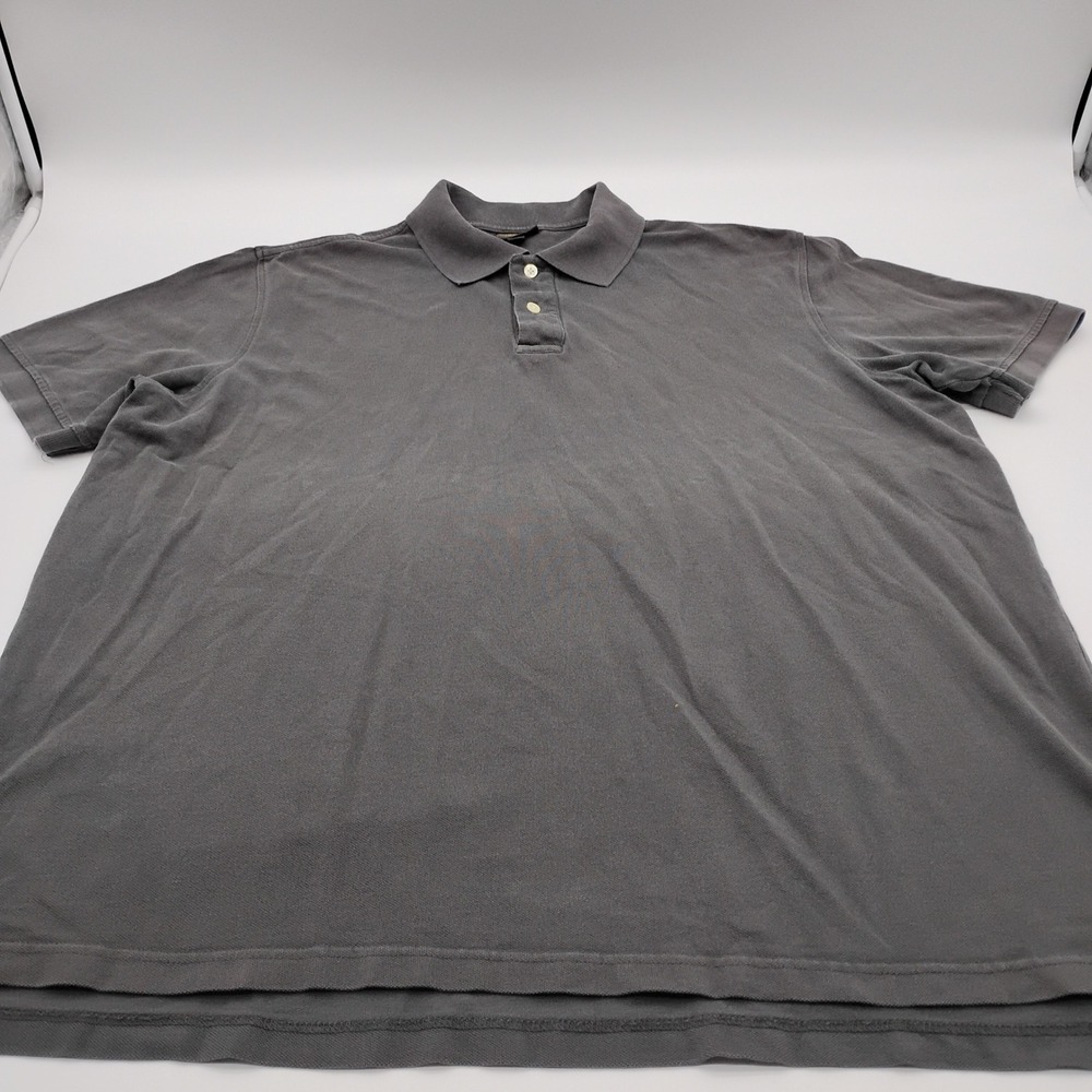 Cherokee Mens XL Polo Shirt Short Sleeve Charcoal Gray Pique Knit Casual Cotton